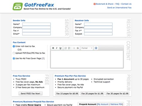 Got free fax - Aug 18, 2022 · Wie versende ich ein kostenloses Fax mit FAX.PLUS? 1- Verwenden Sie Ihr Google-Konto, um sich anzumelden (Sie müssen Ihre Kreditkarte nicht verwenden) 2- Gehen Sie zur Registerkarte "Fax senden" und geben Sie die Nummer des Empfängers im Feld "An" an. (Sie können Fax an mehrere Kontakte gleichzeitig senden.) 3- Klicken Sie auf das Feld "Text ... 